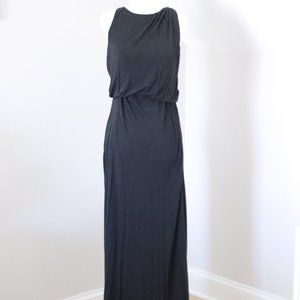 LOFT Gray Cinched Jersey Maxi Dress XS